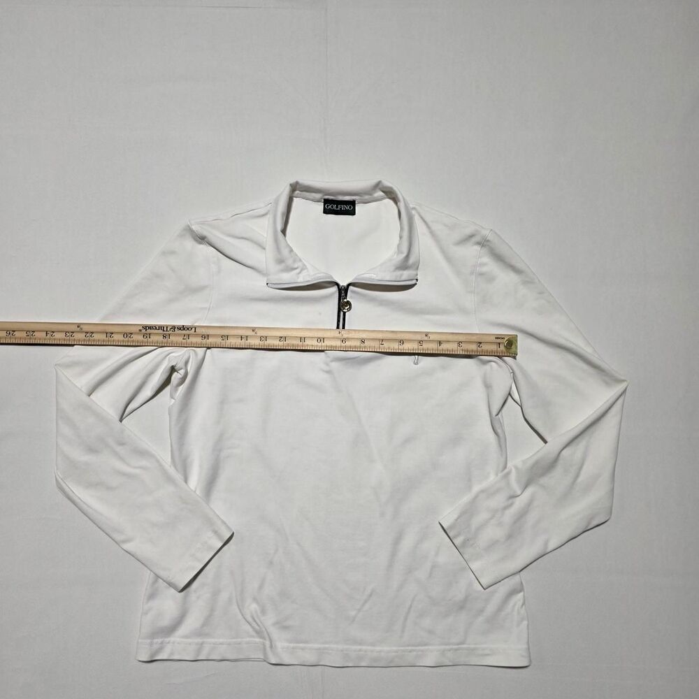 Golfino white quarter zip golf polo shirt women's size 12 - Picture 4 of 8